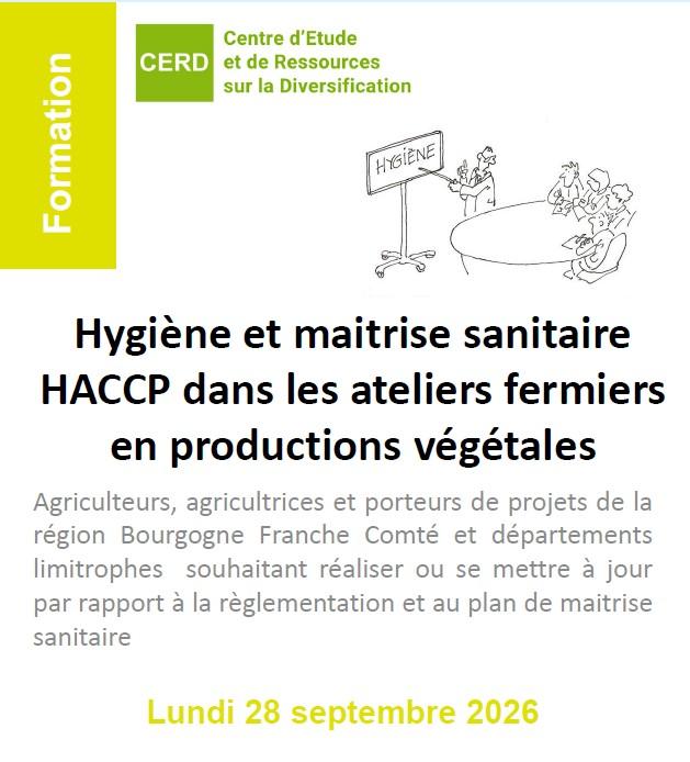 FORMATION : Hygiène HACCP productions végétales le 28 septembre 2026